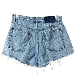 Ksubi Cut off Distressed Denim Short Shorts Blue Light Wash Size 28